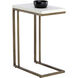 Sawyer 26 X 19.75 inch Antique Brass / White Outdoor End Table
